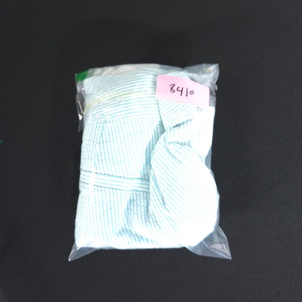 Lilly Pulitzer The Buttercup Short Blue Turquoise Seersucker Stripe Size 0 Beach - Picture 16 of 16